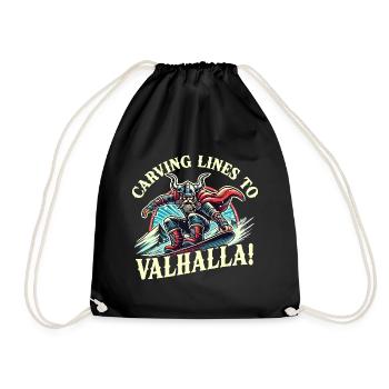 Carving Lines To Valhalla Viking Snowboard Odin - Turnbeutel - Schwarz - Vorne