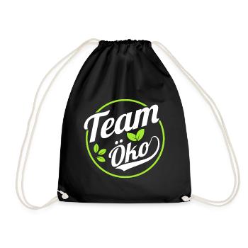 Team Öko – Bio Umwelt Natur Grün - Turnbeutel - Schwarz - Vorne