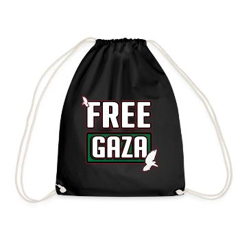Free Gaza, Free Palestine, Gaza Peace, Palestine - Drawstring Bag - black - Front