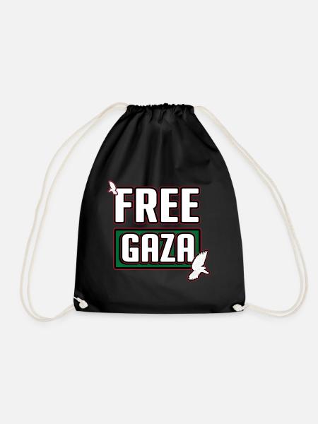 Free Gaza, Free Palestine, Gaza Peace, Palestina - Turnbeutel - Schwarz