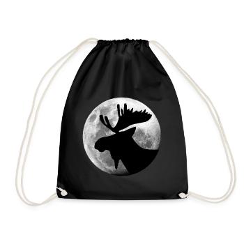 L’orignal dans la forêt de pleine lune animal - Sac de sport léger - noir - Devant