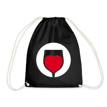 Wine Love Wine Glass Wine Drinker - Drawstring Bag - black - Front