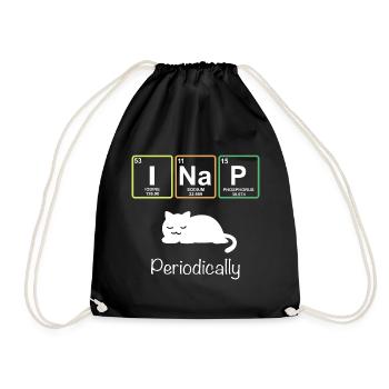 I Nap Cat Tableau périodique Enseignant T Shirt Cadeau - Sac de sport léger - noir - Devant