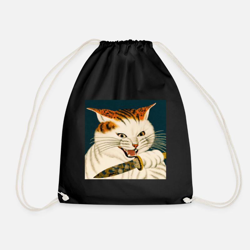 Catana - Japanese Ukiyo Gemälde - Turnbeutel - Schwarz