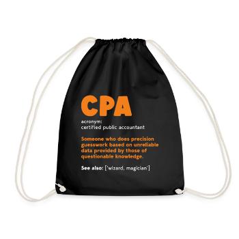 Cpa Definition - Accountant Funny Gift - Drawstring Bag - black - Front