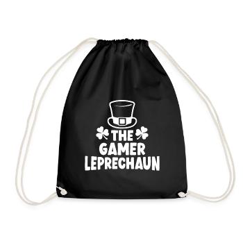 The Gamer Leprechaun - Drawstring Bag - black - Front