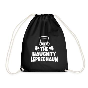 The Naughty Leprechaun - Drawstring Bag - black - Front