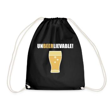 Unbeerlievable white - Drawstring Bag - black - Front