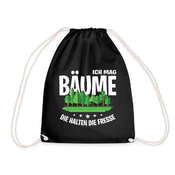Ich mag Bäume! Lustiger Spruch Wald Natur Funshirt - Turnbeutel - Schwarz - Vorne
