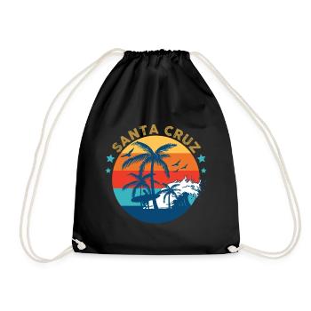 California Surfing Santa Cruz - Drawstring Bag - black - Front