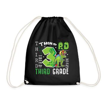 3rd class Dino T-Rex - Drawstring Bag - black - Front
