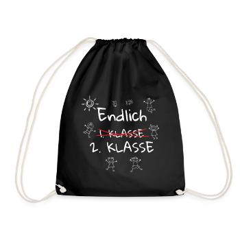 Finally 2nd Grade Schoolchild Second Grade - Drawstring Bag - black - Front