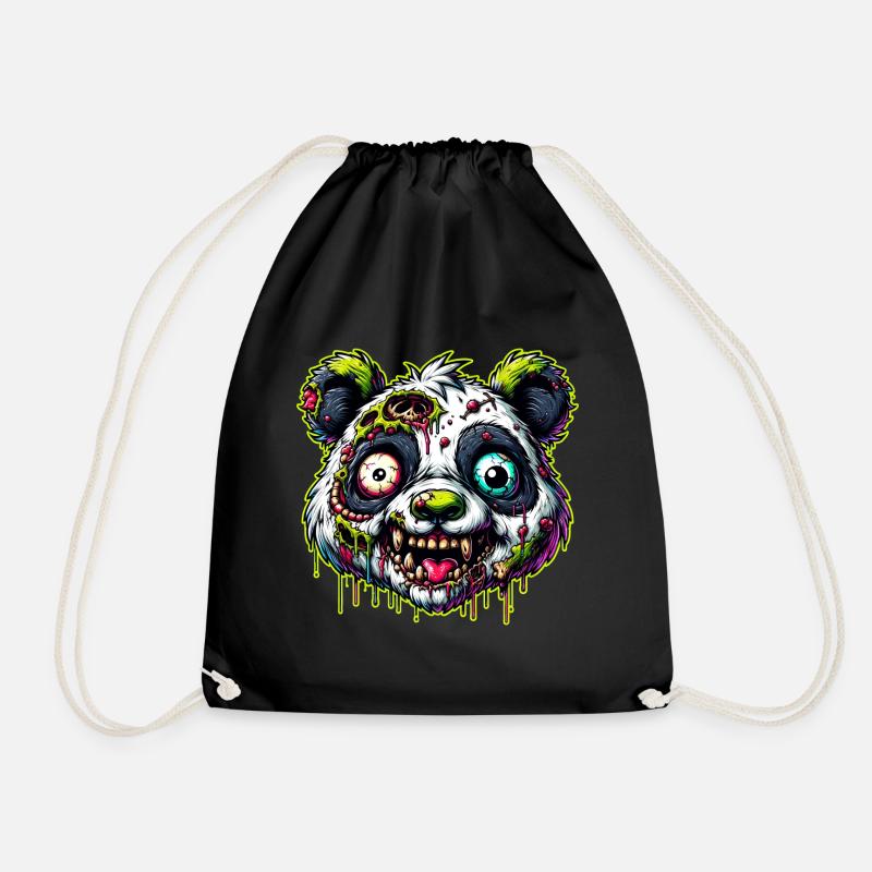 Panda Zombie Monster Halloween - Turnbeutel - Schwarz