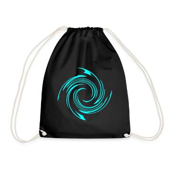 Wirbel Spirale Kringel Muster Shirt Geschenk Idee - Turnbeutel - Schwarz - Vorne