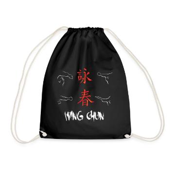 Wingtsun Wing chun Chinese Symbols - Drawstring Bag - black - Front