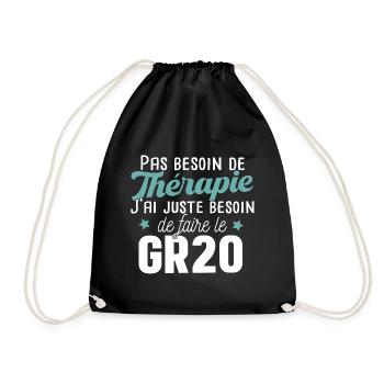GR20 Corse Randonnée Sport Marathon Cadeau T-shirt - Sac de sport léger - noir - Devant