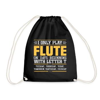 Funny Flute Player Flutist - Turnbeutel - Schwarz - Vorne