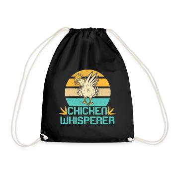 Chicken Whisperer Funny Chicken Farmer - Drawstring Bag - black - Front