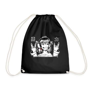 Fille dure avec casque - Sac de sport léger - noir - Devant