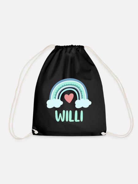 Willi Name Regenbogen Baby - Turnbeutel - Schwarz