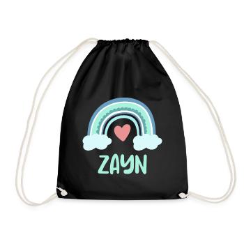 Zayn Name Rainbow Baby - Drawstring Bag - black - Front