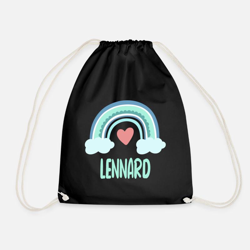 Lennard Name Regenbogen Baby - Turnbeutel - Schwarz