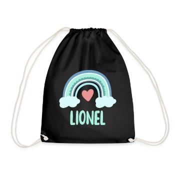 Lionel Name Rainbow Baby - Drawstring Bag - black - Front