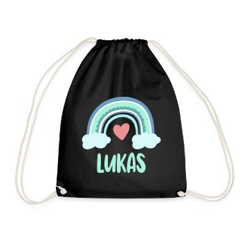 Luke Name Rainbow Baby - Drawstring Bag - black - Front