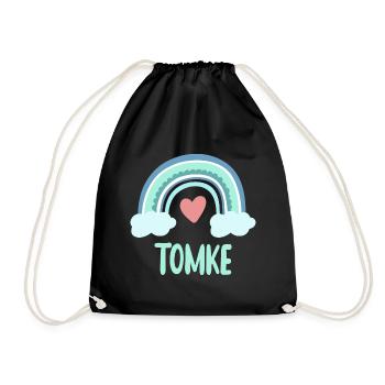 Tomke Name Rainbow Baby - Drawstring Bag - black - Front