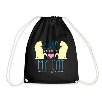 Delay Cat Cat Lovers Surprise Fun - Drawstring Bag - black - Front
