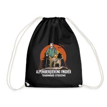 Alpenüberquerung Finisher Tegernsee Sterzing - Turnbeutel - Schwarz - Vorne