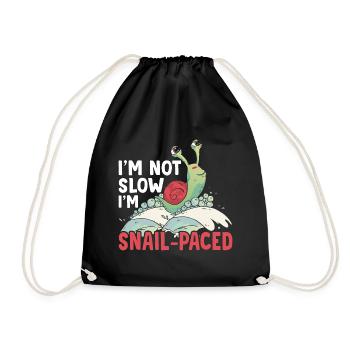 Snail lovers don't slow down snail owners - Drawstring Bag - black - Front