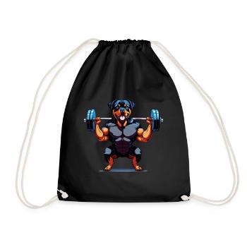 Rottweiler bodybuilder - Drawstring Bag - black - Front