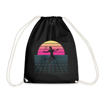 Women's Men's Squash Badminton Badminton Badmintons - Drawstring Bag - black - Front