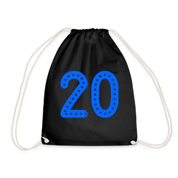20. 20 ANS. 20e ANNIVERSAIRE. ANNIVERSAIRE 20 ANS. - Sac de sport léger - noir - Devant