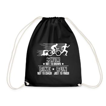 Swim Bike Run - Drawstring Bag - black - Front