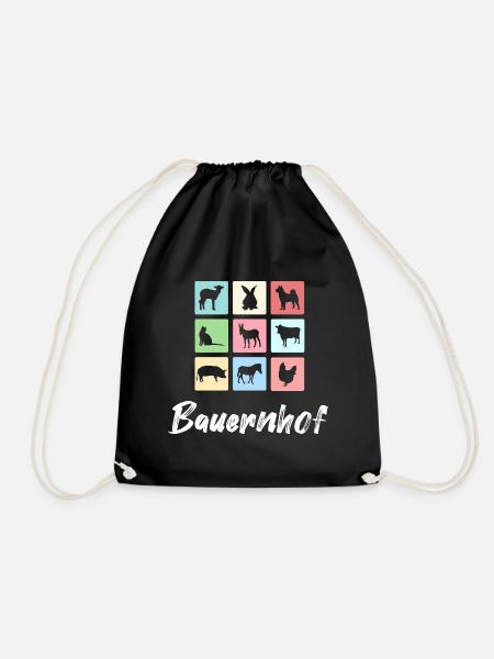 Bauernhof Tiere - Turnbeutel - Schwarz
