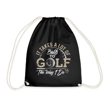 Golf club golfer golfer gift - Drawstring Bag - black - Front