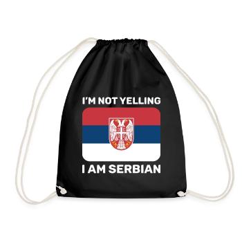 I'm not yelling I am Serbian Jugoslawien Balkan - Turnbeutel - Schwarz - Vorne
