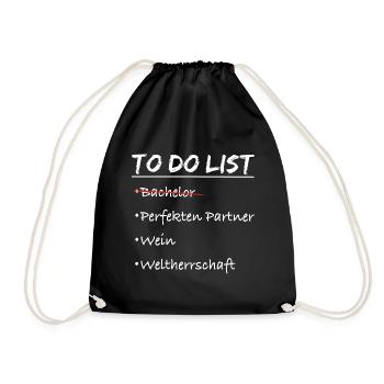 To do liste Bachelor Abschluss feier Kostüm - Turnbeutel - Schwarz - Vorne