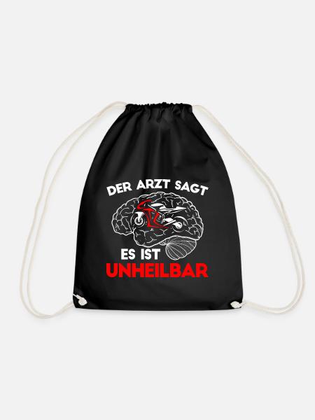 Motorrad fahren Supersport Biker Bike Bikerin - Turnbeutel - Schwarz