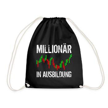 Millionär in Ausbildung - Turnbeutel - Schwarz - Vorne