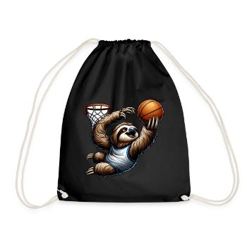 Lustiges Faultier spielt Basketball für - Turnbeutel - Schwarz - Vorne