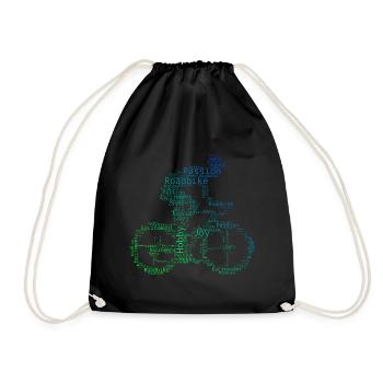 Rennradfahrer Roadbike Rennradfahren Herren - Turnbeutel - Schwarz - Vorne
