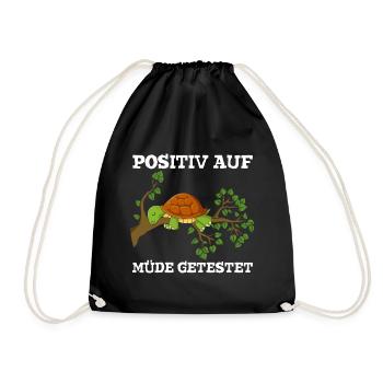Testé positif pour chemise de nuit tortue fatiguée - Sac de sport léger - noir - Devant