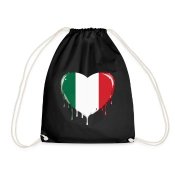 ITALIA ITALIAN FLAG FLAG ITALY - Drawstring Bag - black - Front