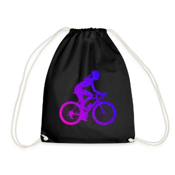 Cycling Cyclist Mtb Men's Bike - Drawstring Bag - black - Front