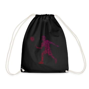 Badminton players Badminton Squash - Drawstring Bag - black - Front