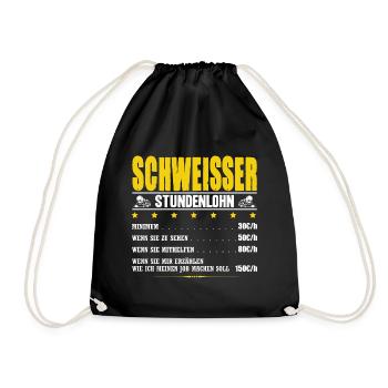 Schweisser Stundenlohn Metallbauer Schweiße - Turnbeutel - Schwarz - Vorne