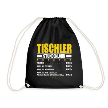 Tischler Meister Stundenlohn Schreiner Gehalt - Turnbeutel - Schwarz - Vorne
